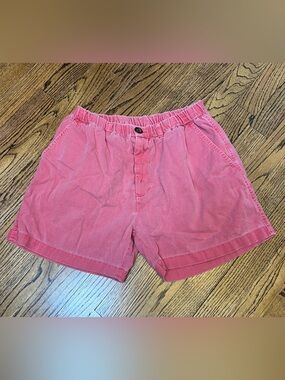 Chubbies Mens Shorts Red Pink Siz S Small 4.5” Inseam Elastic Waist Coral Summer